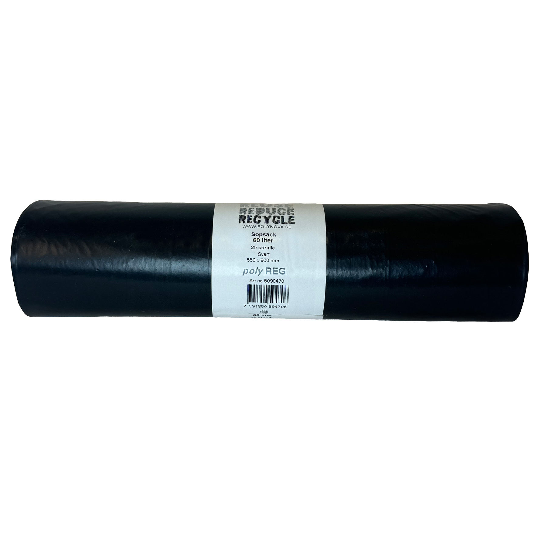 [8566567] Sopsäck PolyREG 60L svart 35my