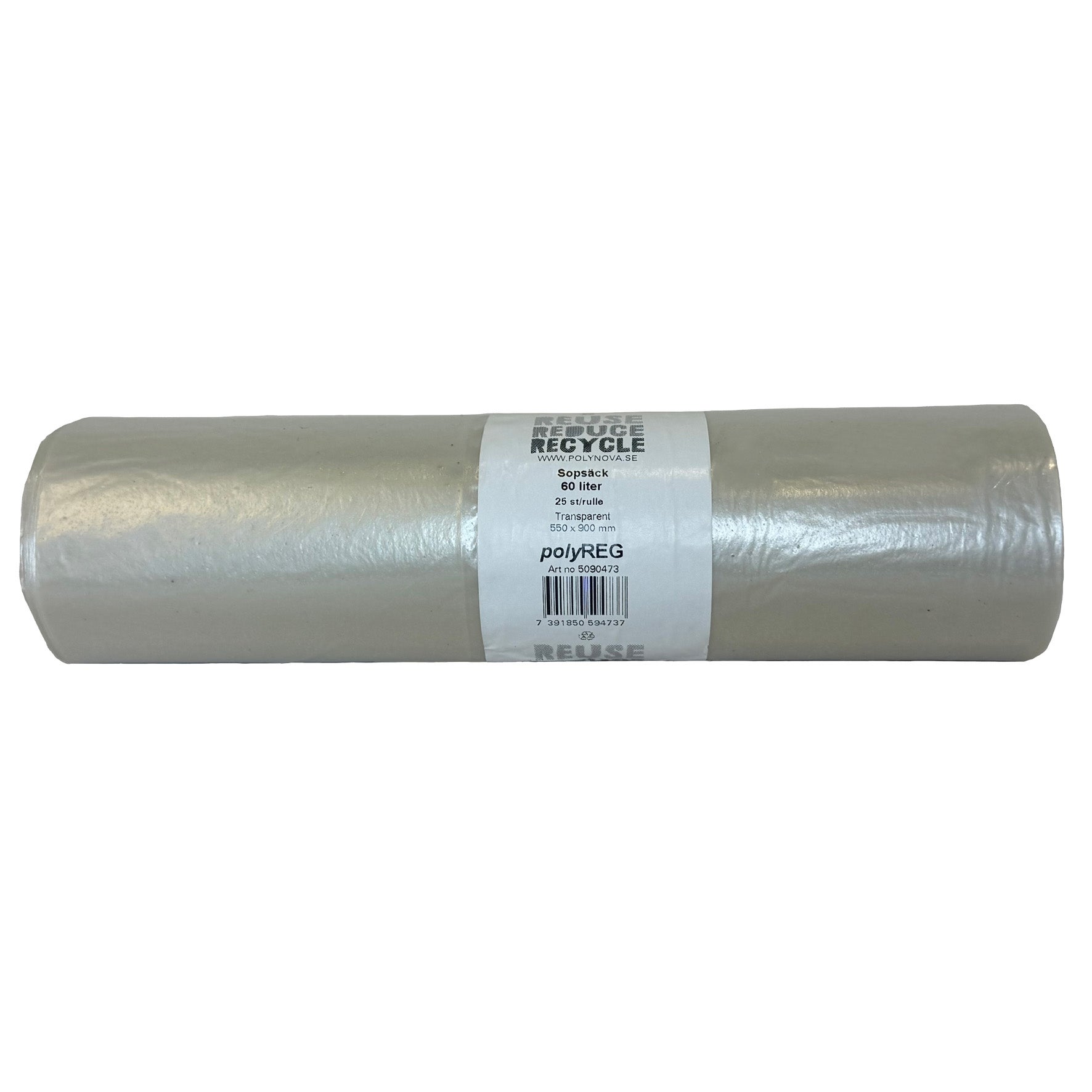 [8566570] Sopsäck PolyREG 60 liter transparent 30 my 9x25 st