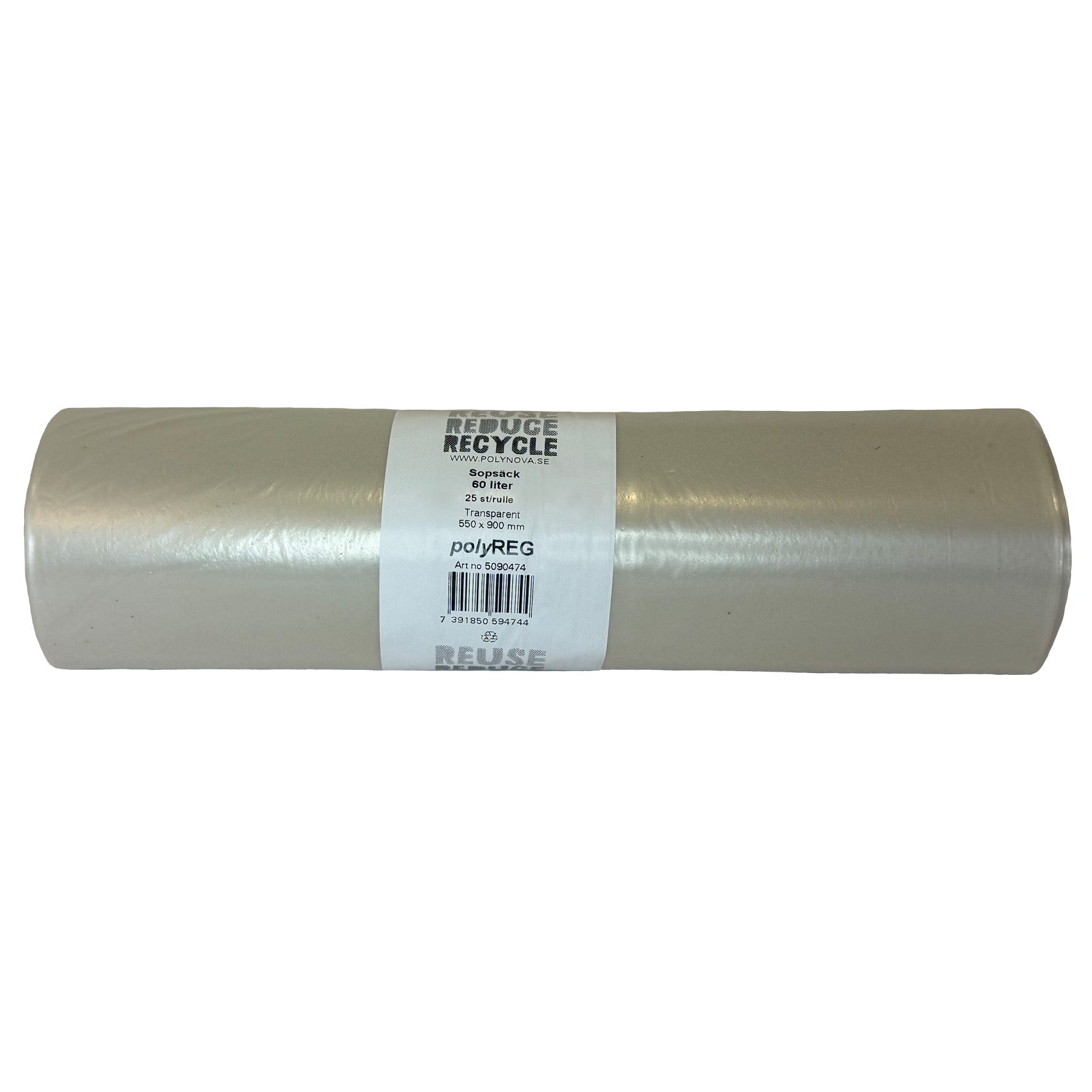 [8566571] Sopsäck PolyREG 60 liter transparent 35 my 9x25 st