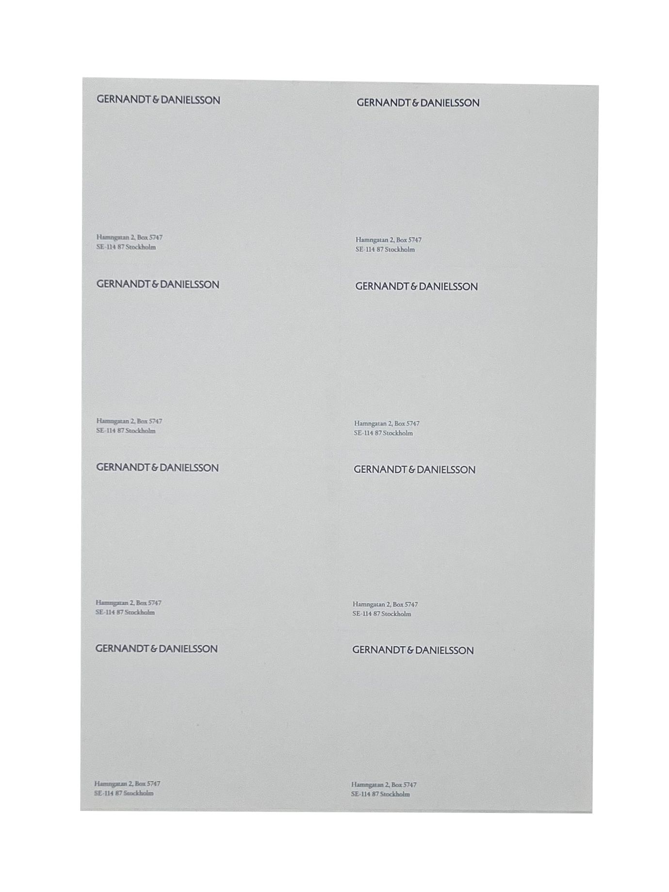 [EEGERNA2018] Adressetikett G&D 105x74 mm 8st/A4 100st/ask (8564307)