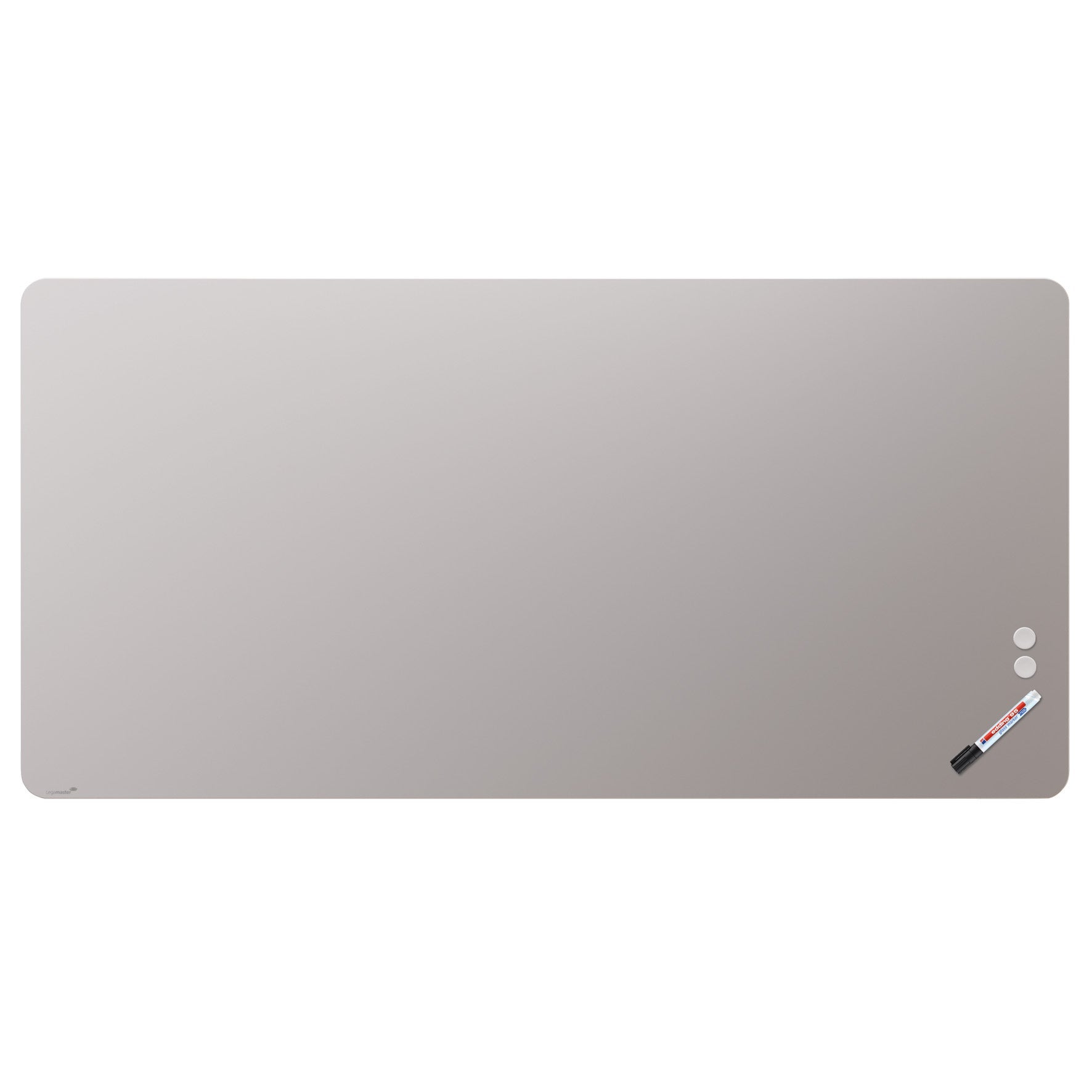 [8566659] Glastavla matt rundade hörn 100x200 cm warm grey