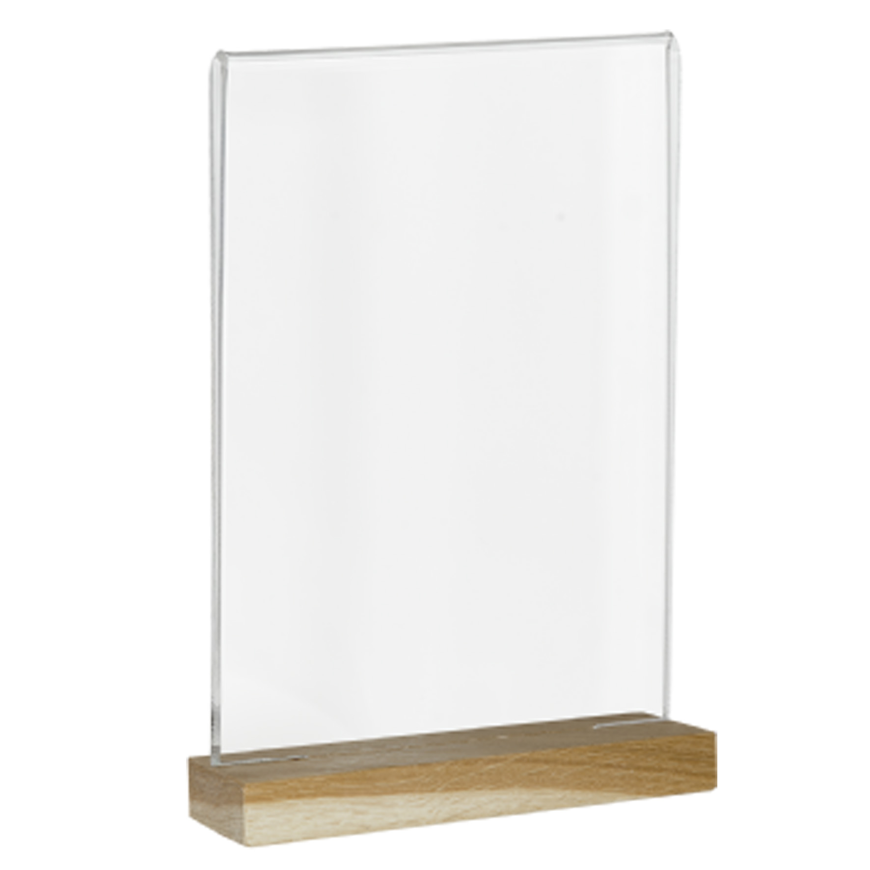 [8566884] Akrylskylt A4 stående, träfot