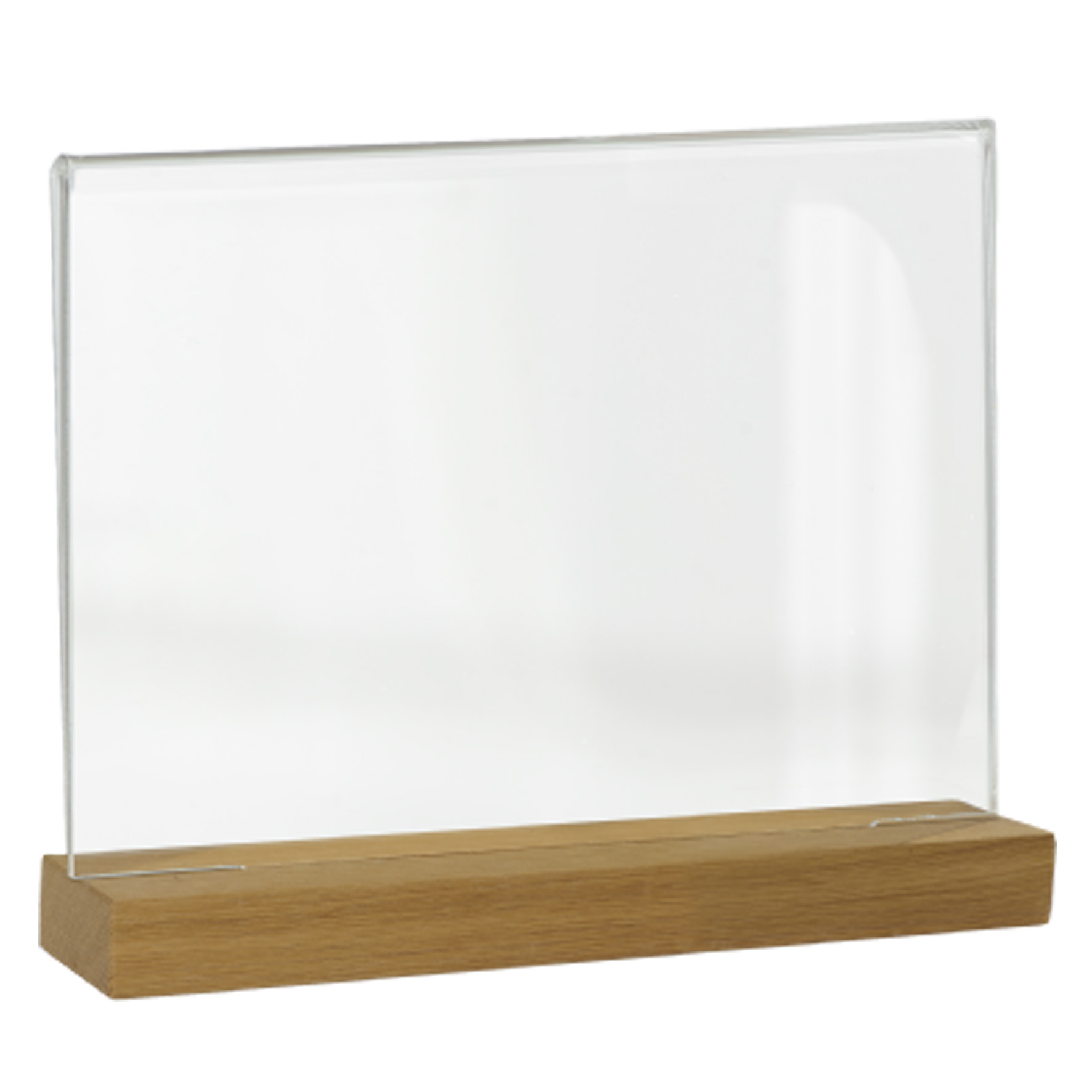 [8566885] Akrylskylt A4 liggande, träfot