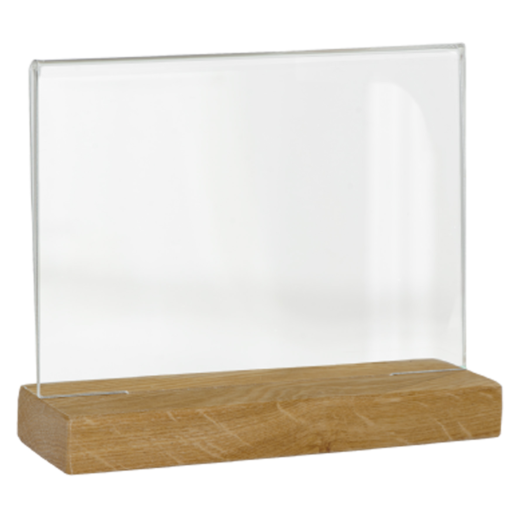 [8566887] Akrylskylt A5 liggande, träfot