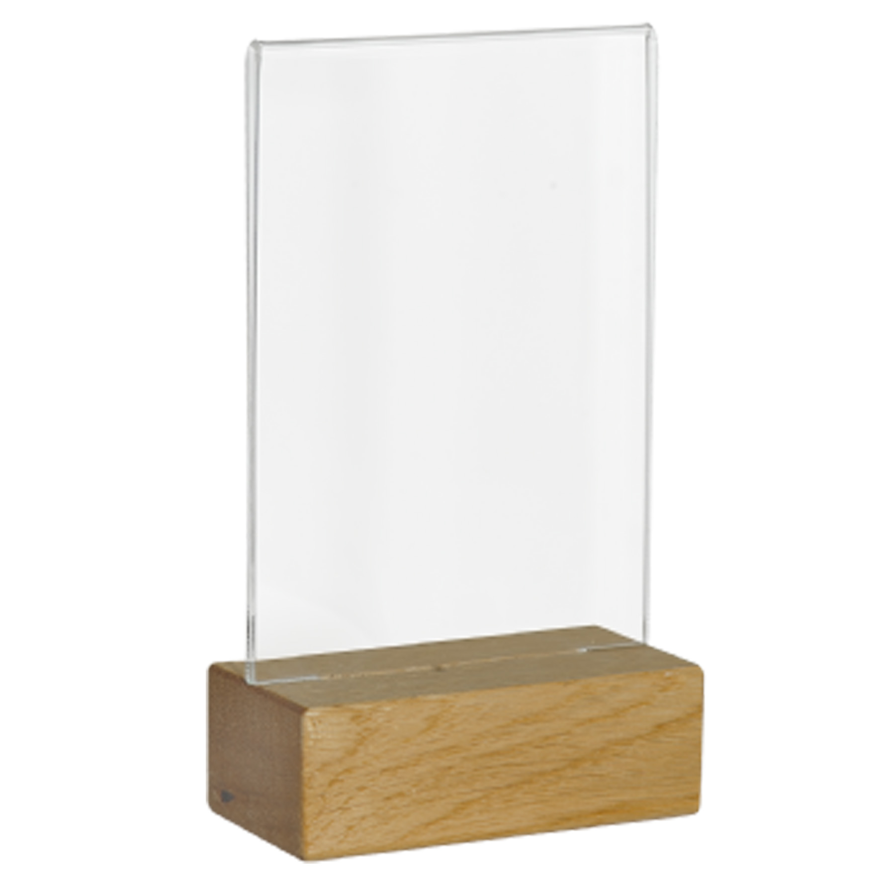 [8566890] Akrylskylt A7 stående, träfot