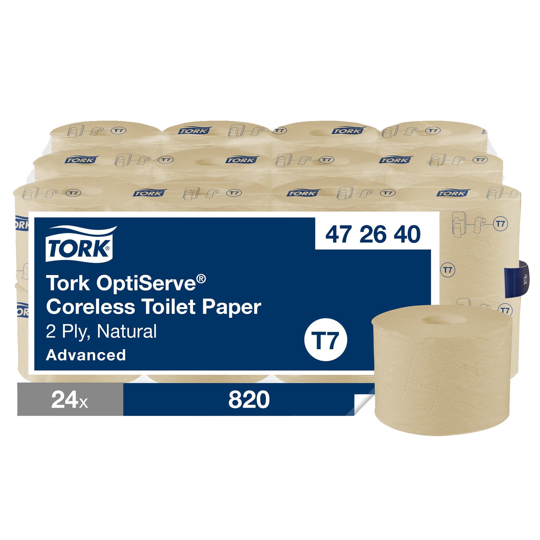 [8566819] Toalettpapper OptiServe® Coreless Natur T7 24 rullar