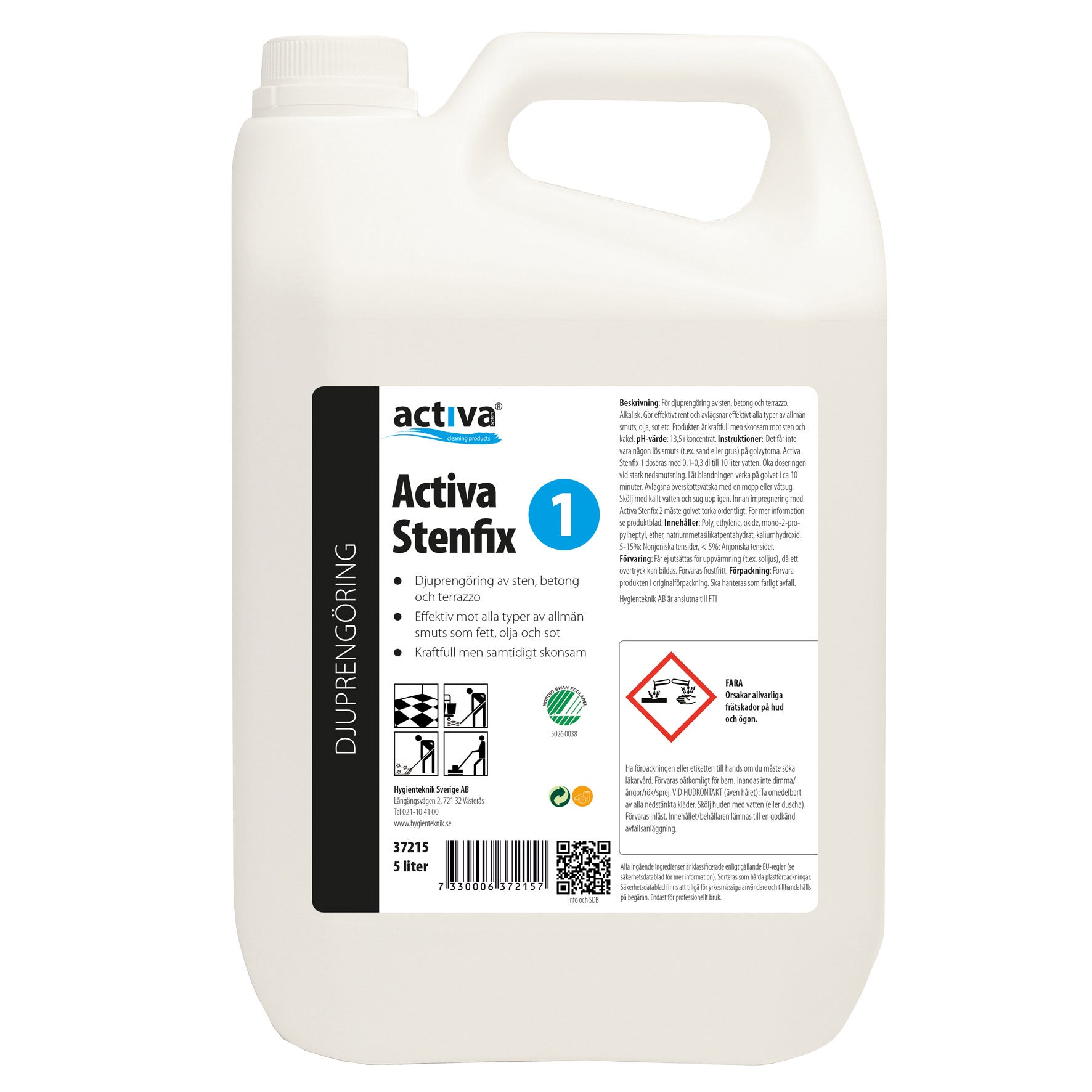 [8566749] Djuprengöring Activa Stenfix 1 Oparfymerad 5 liter
