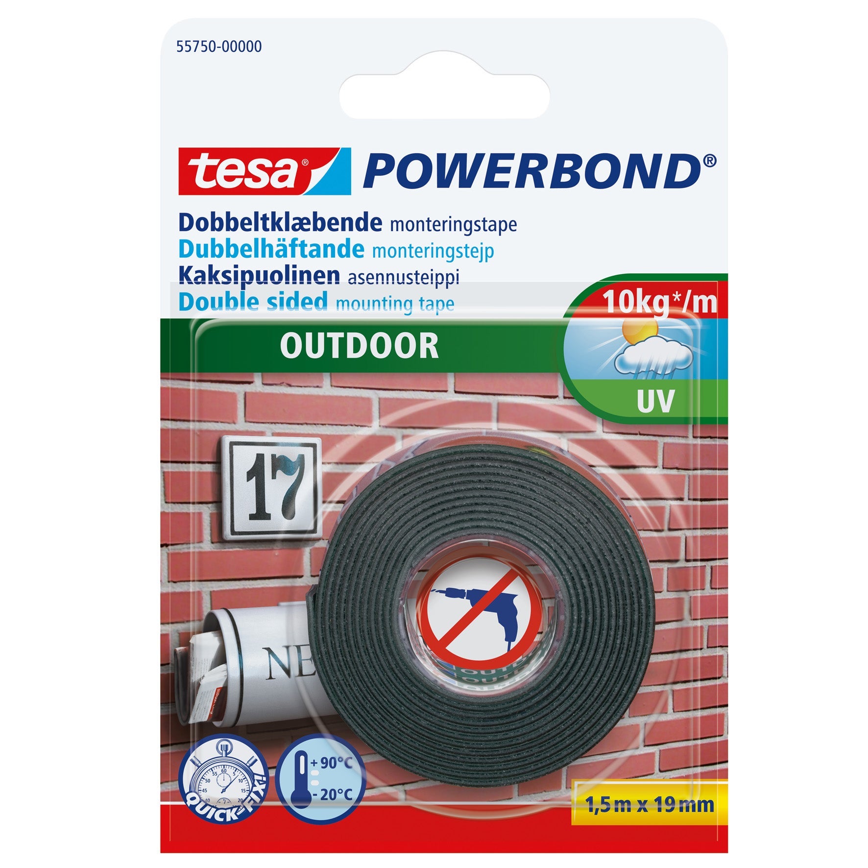[2346822] Monteringstejp dubbelhäftande Powerbond Outdoor 19 mm x 1,5 m