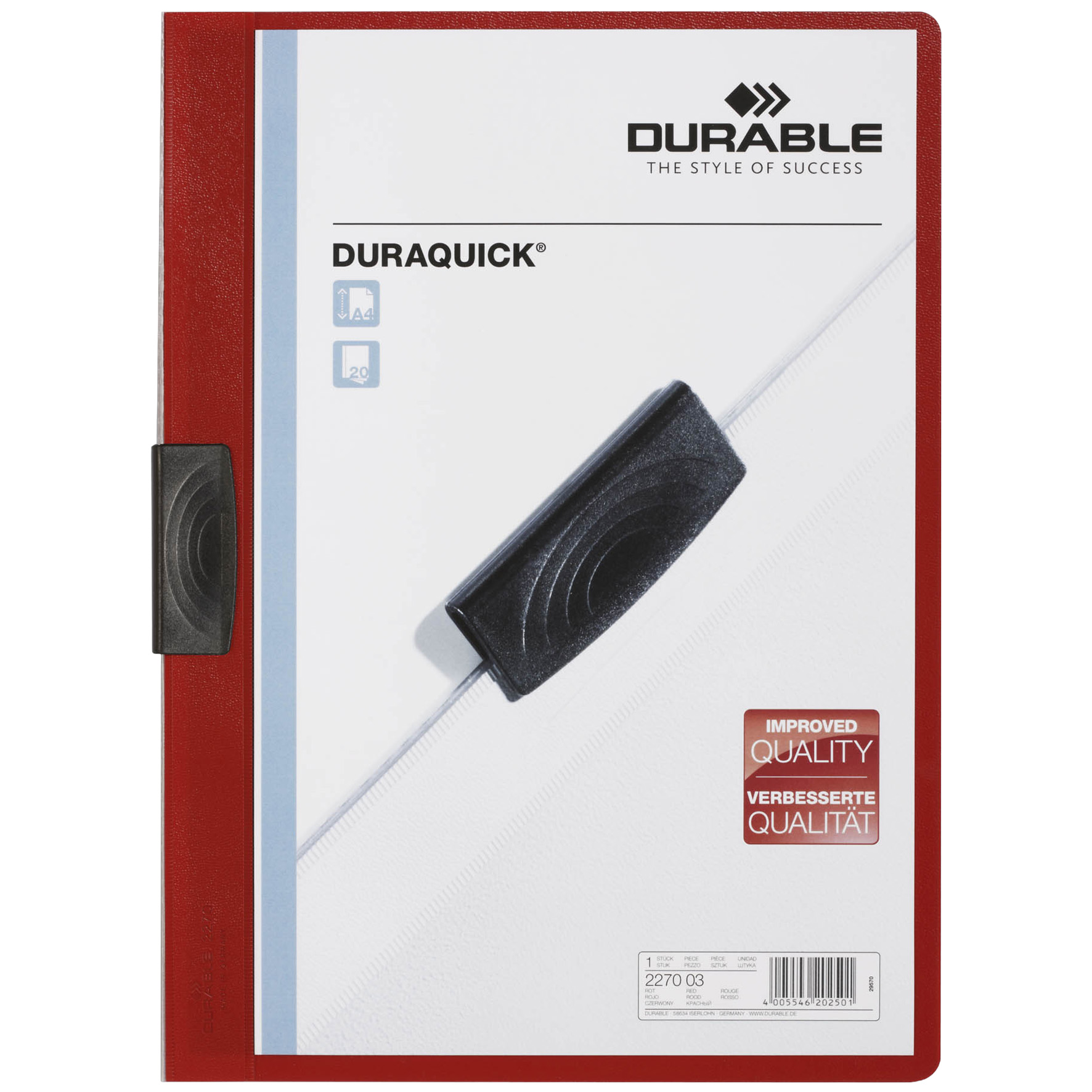 [2669142] Klämmapp Duraquick A4 röd