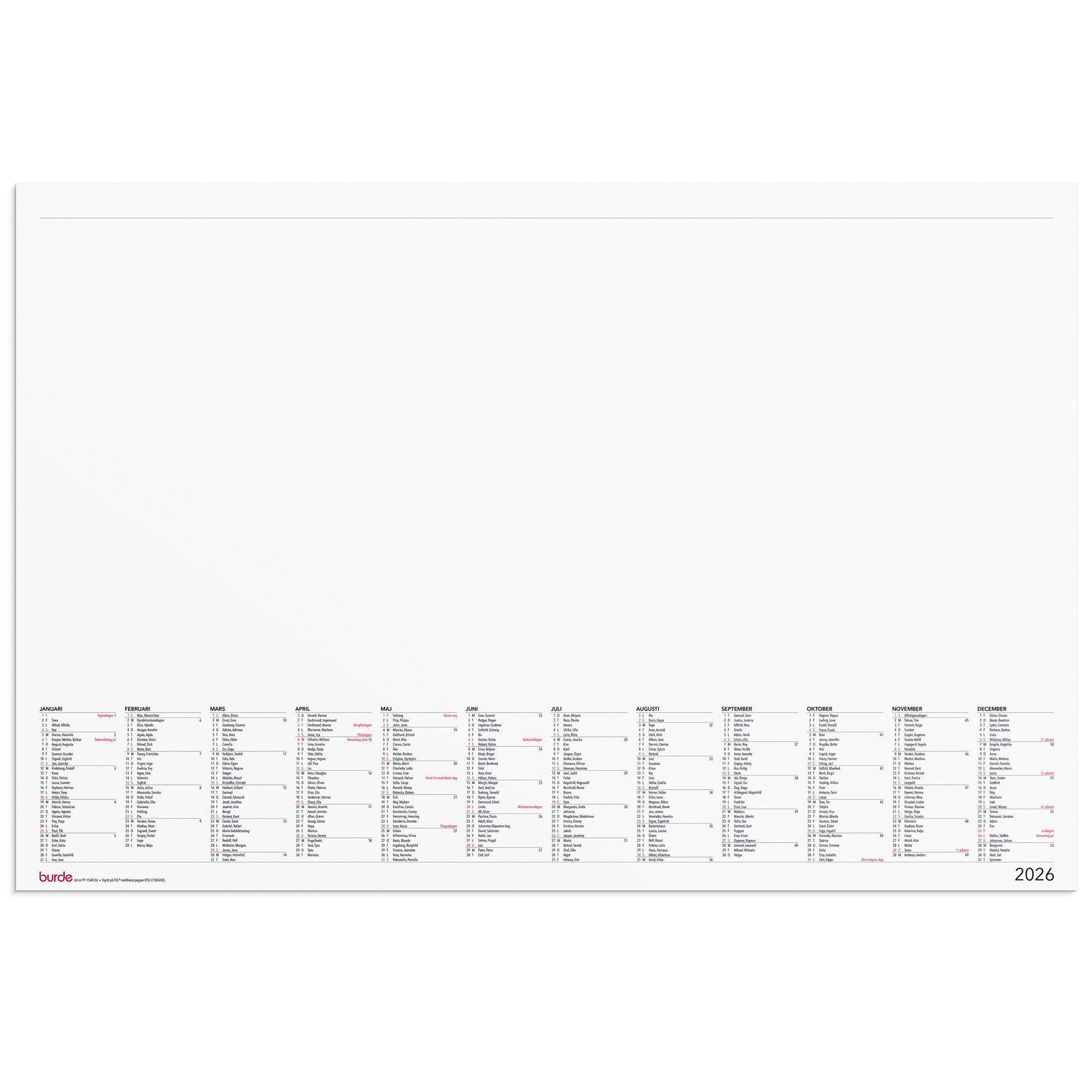 [61154026] Skrivunderlägg 2026 Elegant