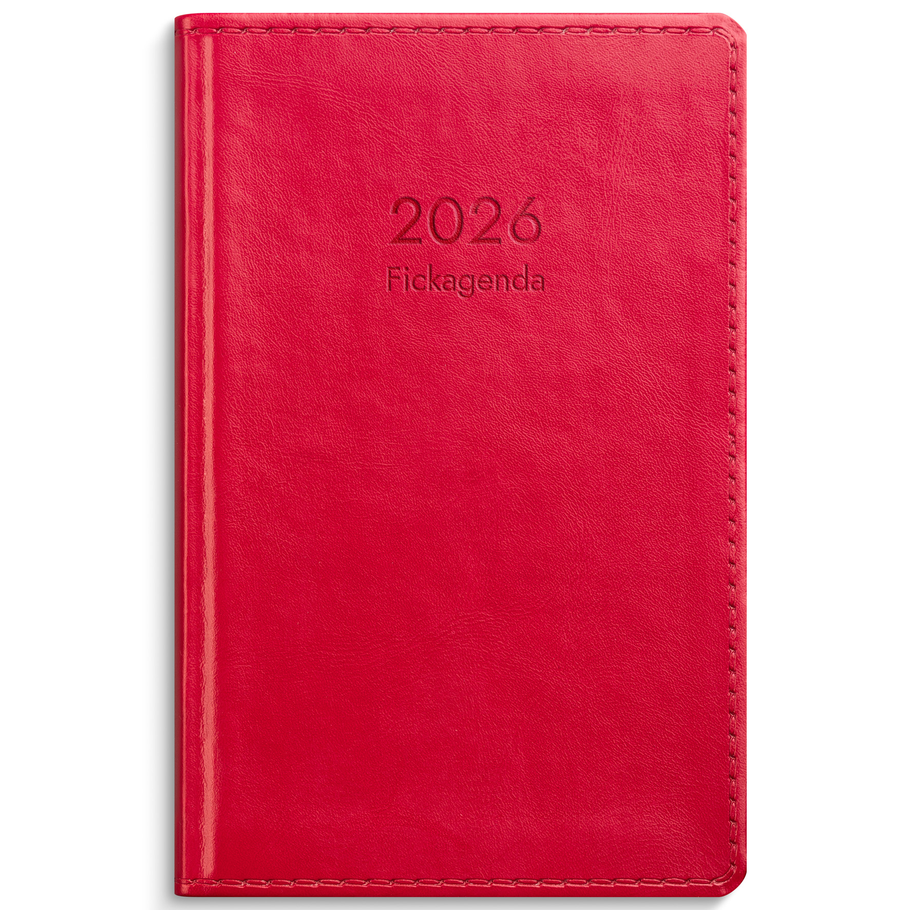 [61332826] Fickagenda 2026 röd konstläder
