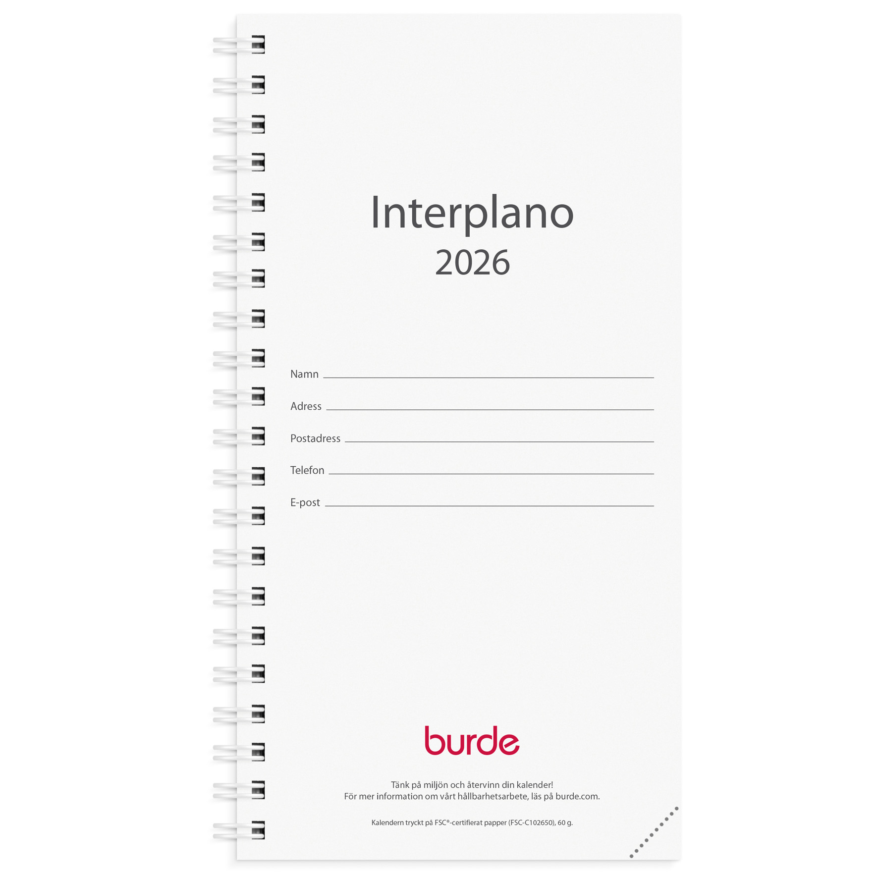 [61364026] Kalender 2026 Interplano refil