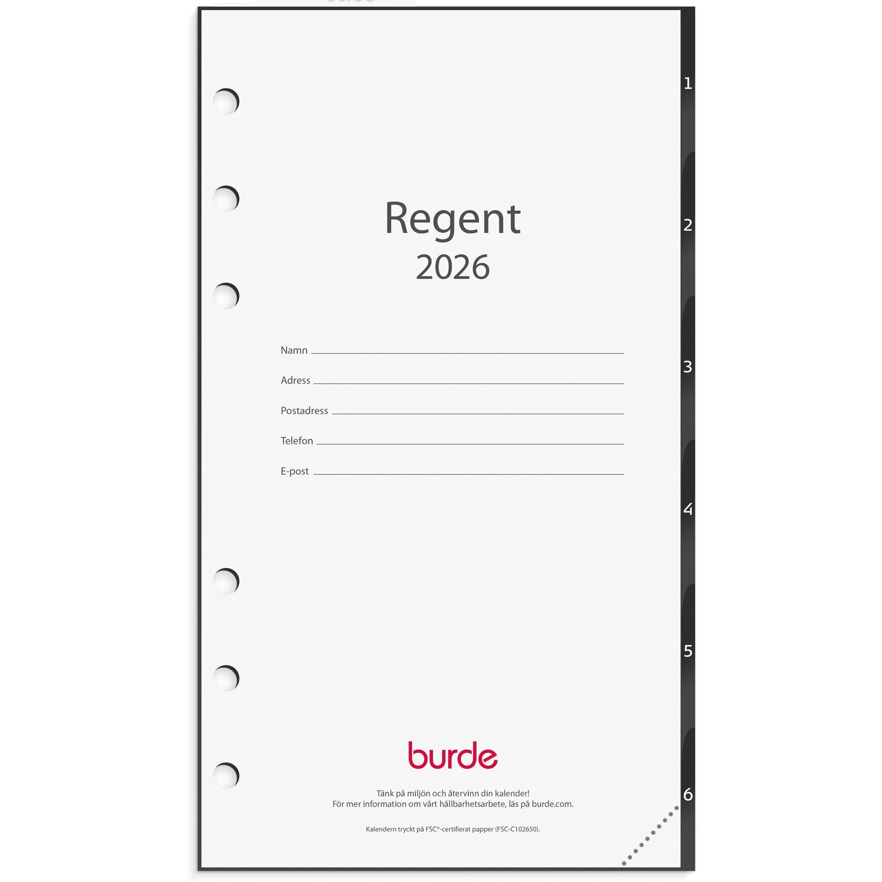 [61460026] Kalender 2026 Regent grundsats