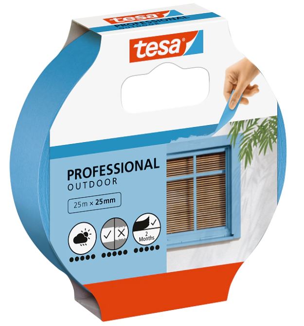 [E1999] Tesa maskeringstejp professional outdoorblå 25mm x 25m