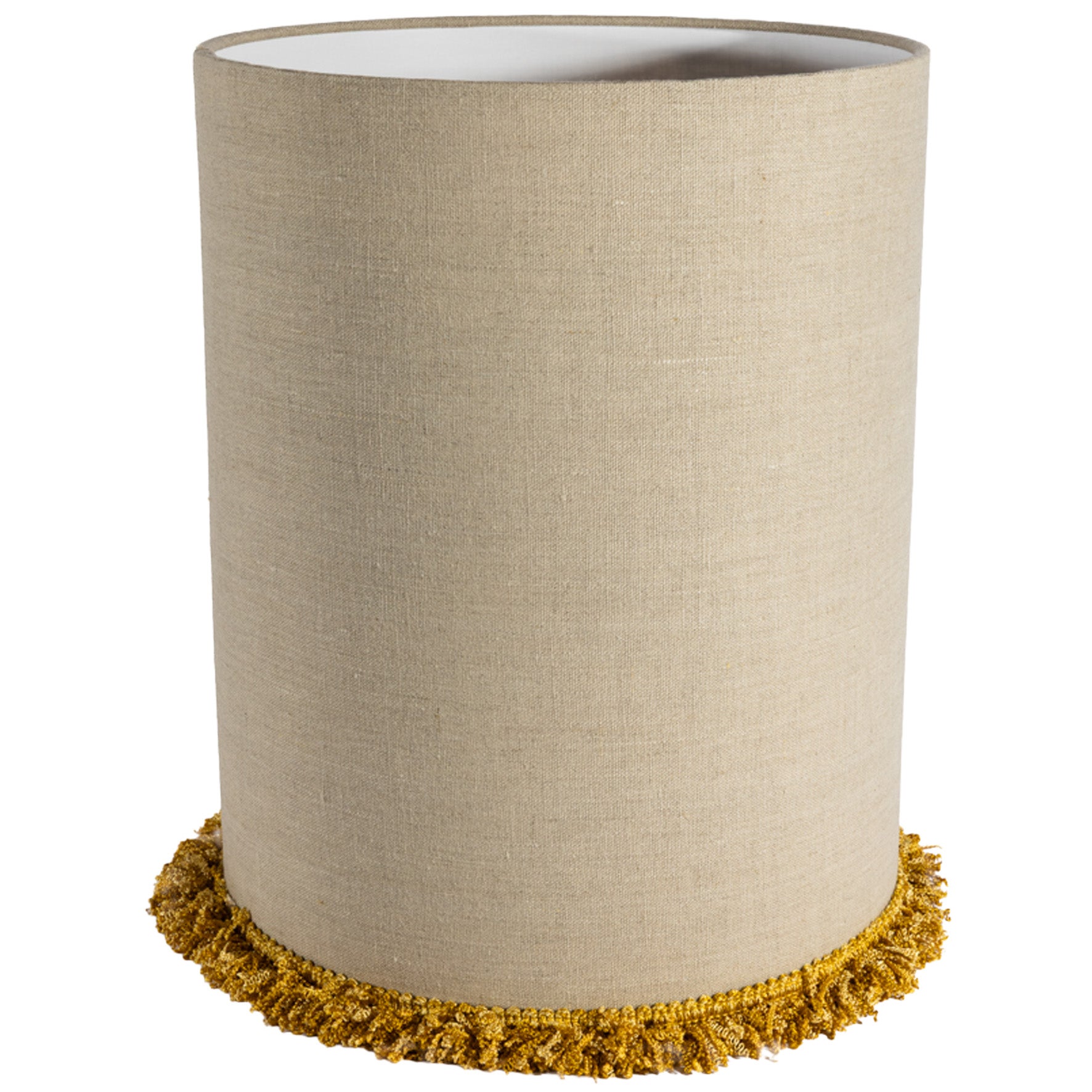 [8567612] Lampskärm Cylinder D29 lin frans senapsgul