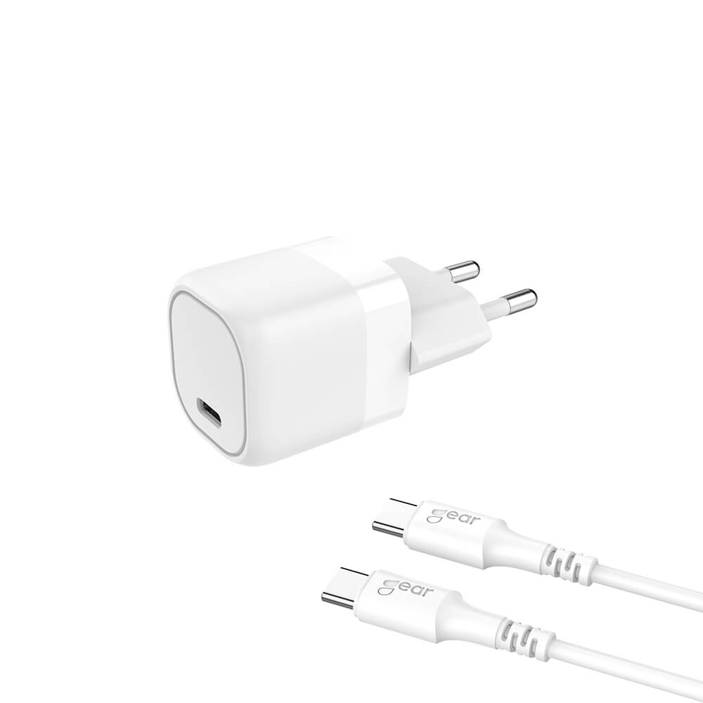 [8568051] Laddare 1xUSB-C PD/PPS 25W kabel USB-C-USB-C 1 m vit