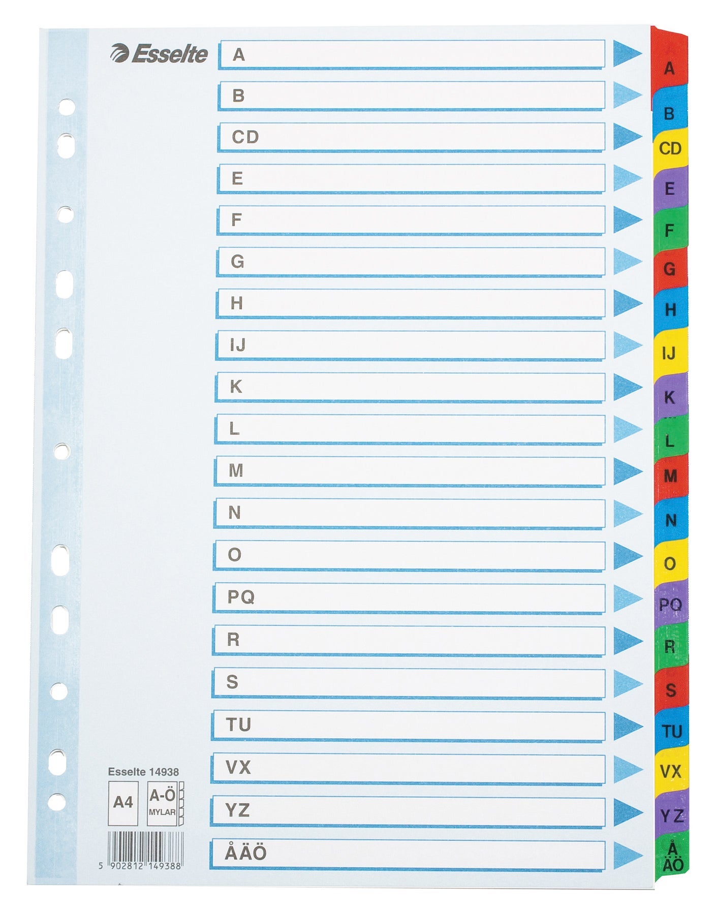 [4400733] Register Esselte Mylar A4 A-Ö