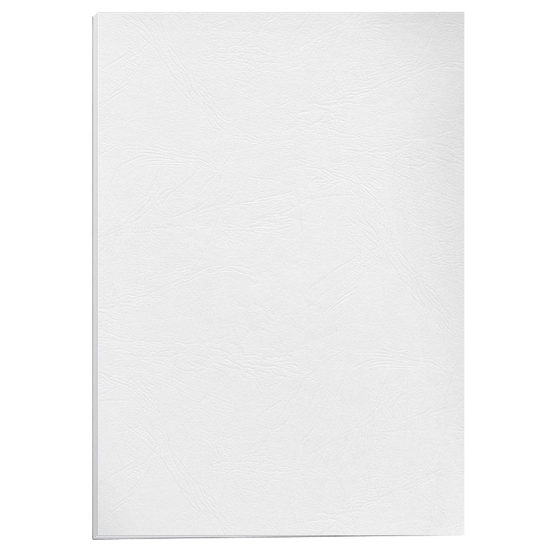 [2460357] Kartongomslag A4 vit läderstruktur 100-pack
