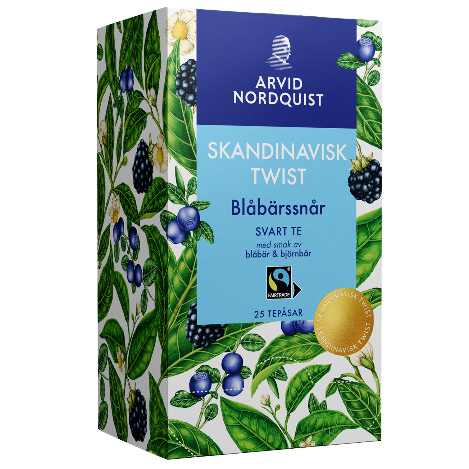 [8566983] Te Skandinavisk Twist Blåbärssnår svart te 25-pack