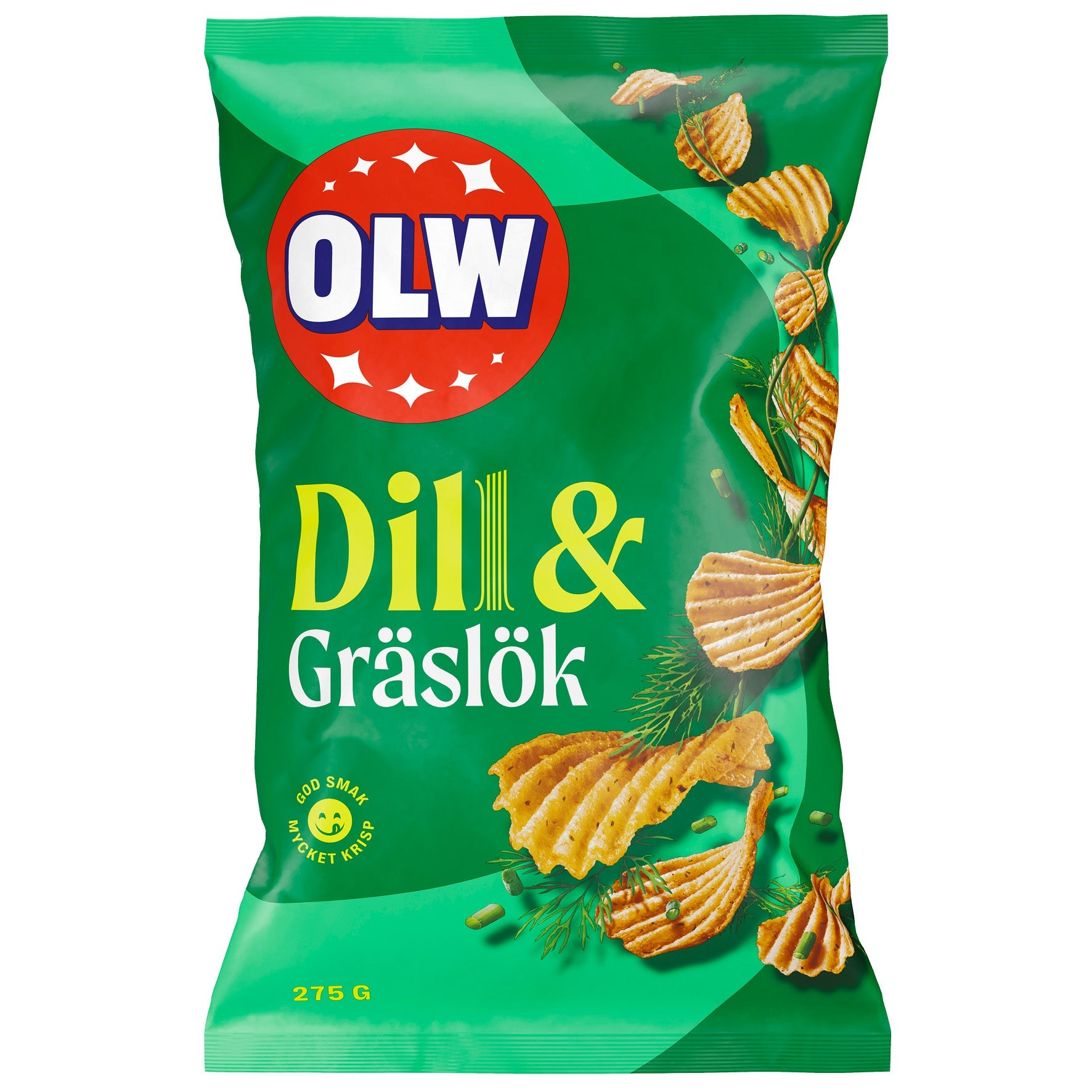 [8568308] Chips OLW Dill & Gräslök 18x275 g